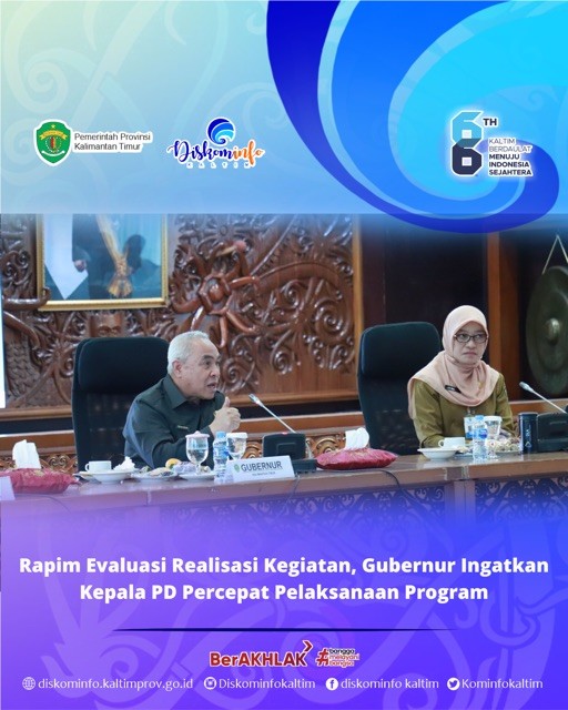 Rapim Evaluasi Realisasi Kegiatan, Gubernur Ingatkan Kepala PD Percepat Pelaksanaan Program