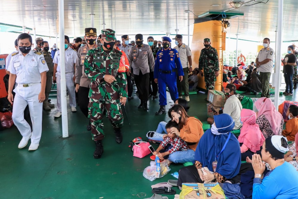 Dandim 0908 Monitoring Protokol Kesehatan Di Pelabuhan