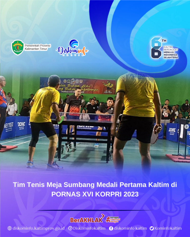 Tim Tenis Meja Sumbang Medali Pertama Kaltim di PORNAS XVI KORPRI 2023