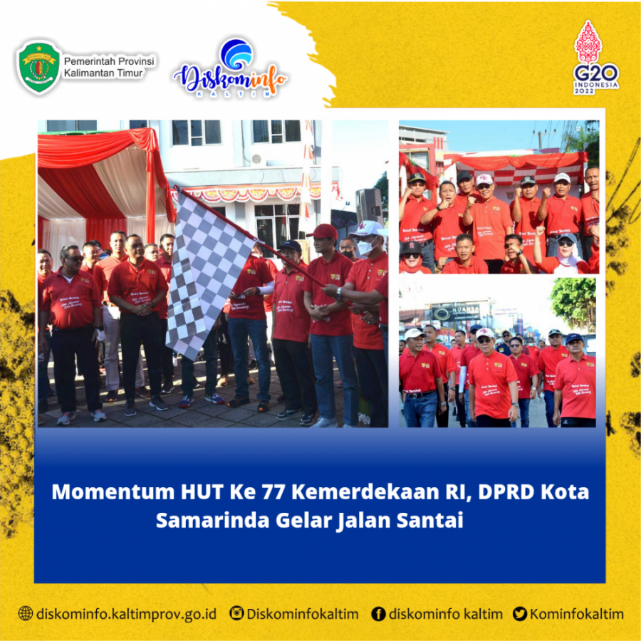 Momentum HUT Ke 77 Kemerdekaan RI, DPRD Kota Samarinda Gelar Jalan Santai