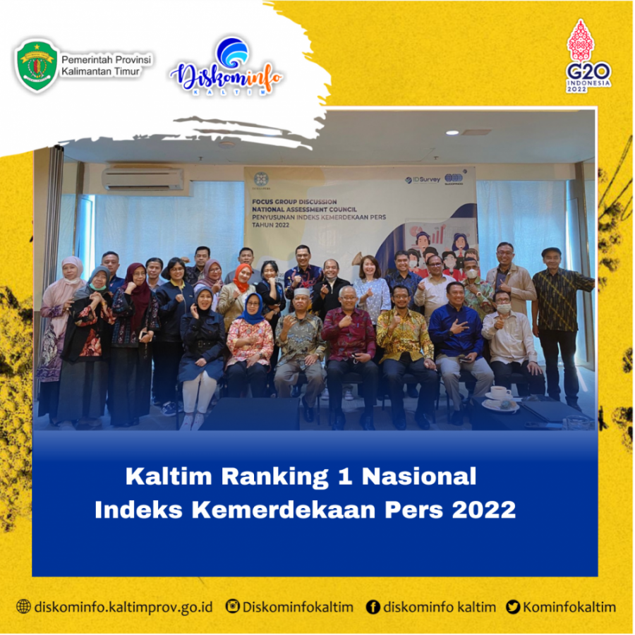 Kaltim Ranking 1 Nasional Indeks Kemerdekaan Pers 2022