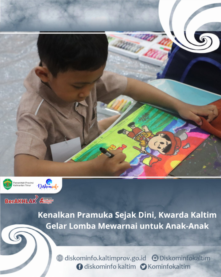 Kenalkan Pramuka Sejak Dini, Kwarda Kaltim Gelar Lomba Mewarnai untuk Anak-Anak 