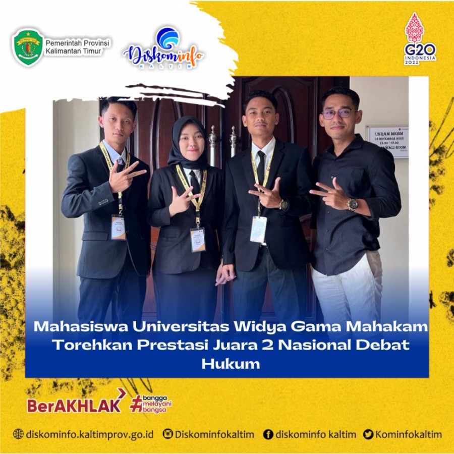 Mahasiswa Universitas Widya Gama Mahakam Torehkan Prestasi Juara 2 Nasional Debat Hukum