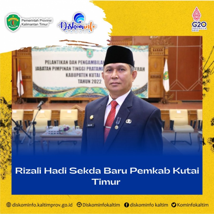 Rizali Hadi Sekda Baru Pemkab Kutai Timur