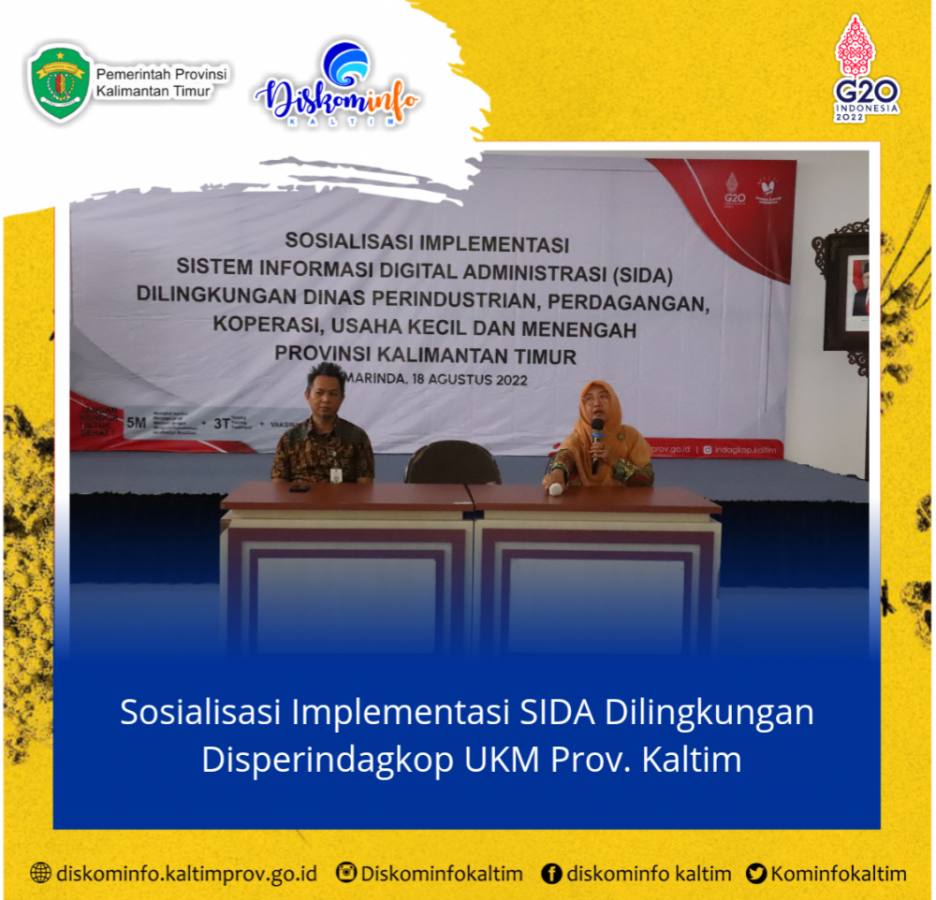 Sosialisasi Implementasi SIDA Dilingkungan Disperindagkop UKM Prov. Kaltim