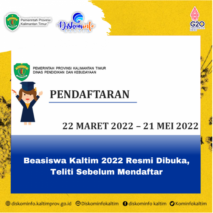 Beasiswa Kaltim 2022 Resmi Dibuka, Teliti Sebelum Mendaftar