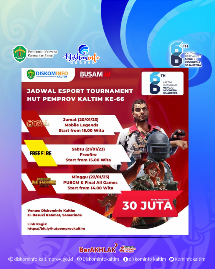 Diskominfo Kaltim Gelar E-Sport Berhadiah Total Rp30 Juta