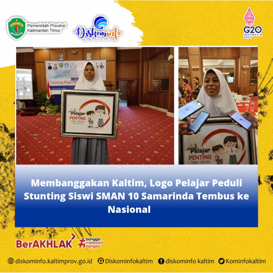 Membanggakan Kaltim, Logo Pelajar Peduli Stunting Siswi SMAN 10 Samarinda Tembus ke Nasional