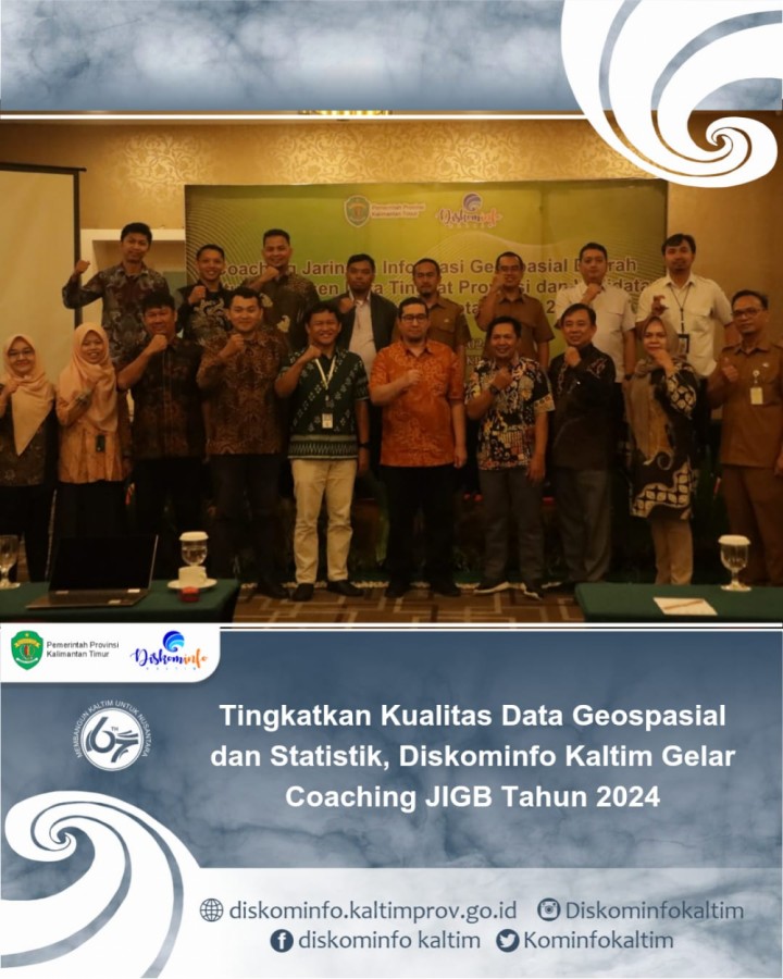 Tingkatkan Kualitas Data Geospasial dan Statistik, Diskominfo Kaltim Gelar Coaching JIGB Tahun 2024