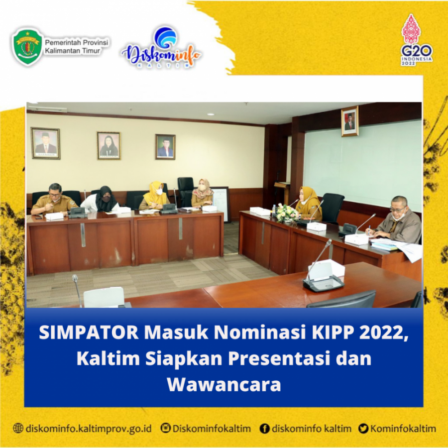 SIMPATOR Masuk Nominasi KIPP 2022, Kaltim Siapkan Presentasi dan Wawancara