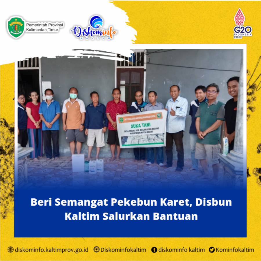 Beri Semangat Pekebun Karet, Disbun Kaltim Salurkan Bantuan