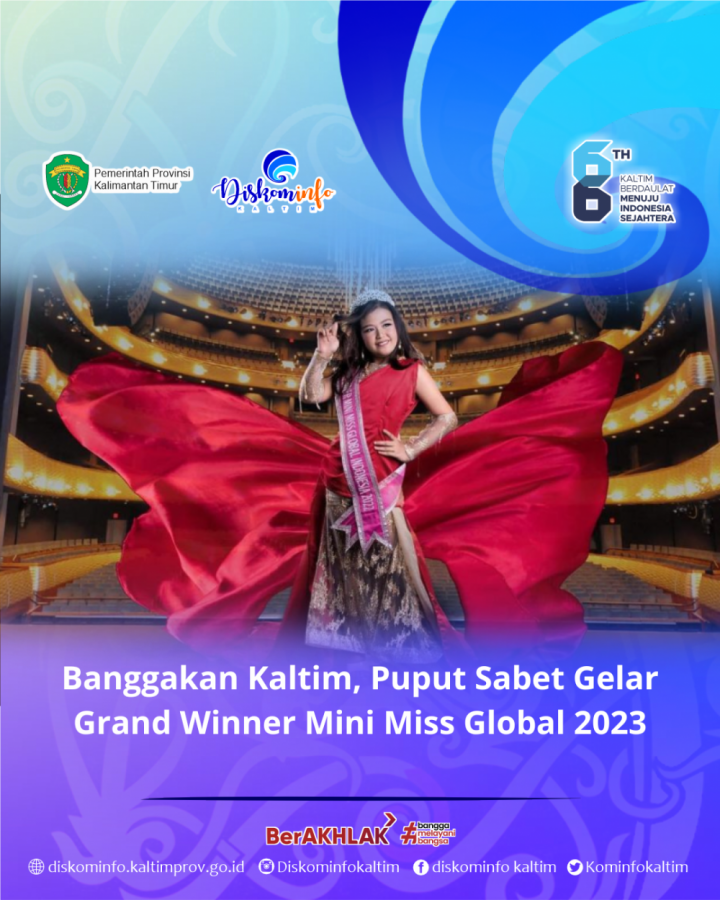 Banggakan Kaltim, Puput Sabet Gelar Grand Winner Mini Miss Global 2023