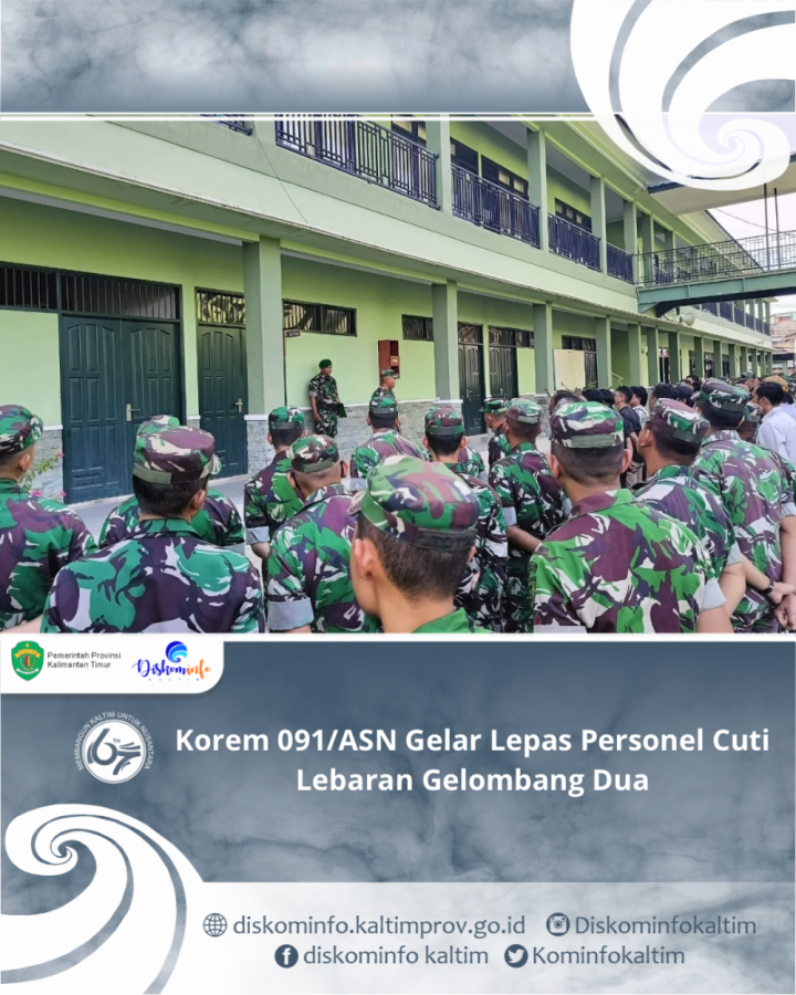 Korem 091/ASN Gelar Lepas Personel Cuti Lebaran Gelombang Dua