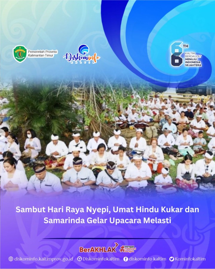 Sambut Hari Raya Nyepi, Umat Hindu Kukar dan Samarinda Gelar Upacara Melasti