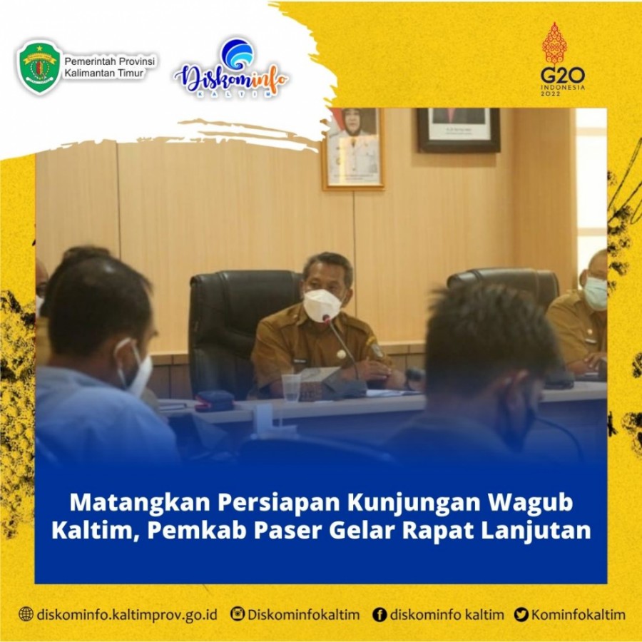 Matangkan Persiapan Kunjungan Wagub Kaltim, Pemkab Paser Gelar Rapat Lanjutan.