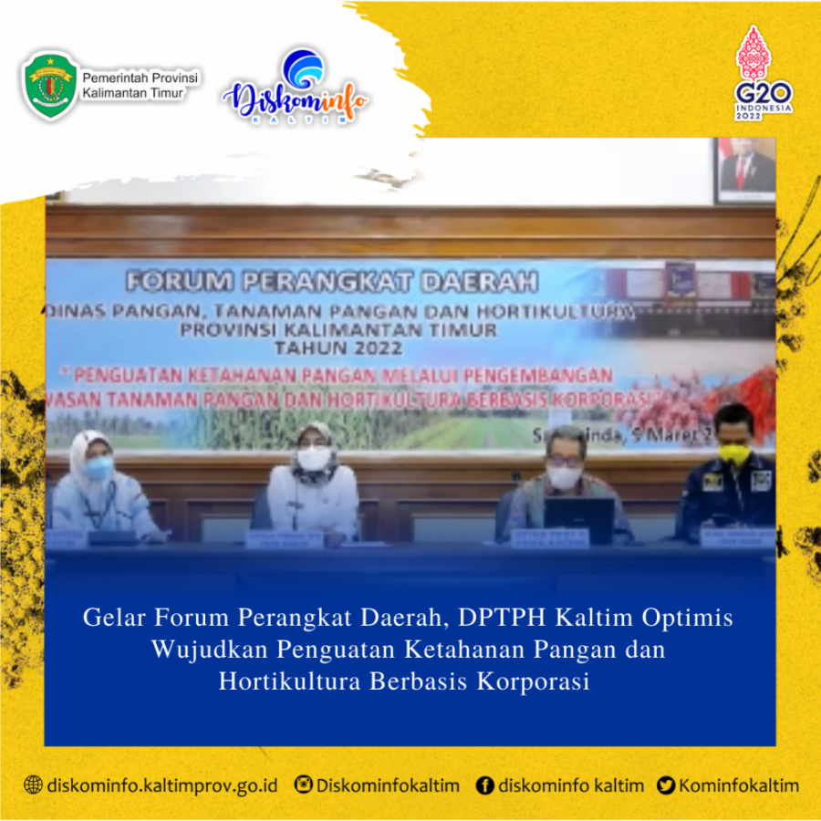 Gelar Forum Perangkat Daerah, DPTPH Kaltim Optimis Wujudkan Penguatan Ketahanan Pangan dan Hortikultura Berbasis Korporasi