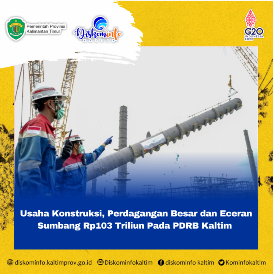 Usaha Konstruksi, Perdagangan Besar dan Eceran Sumbang Rp103 Triliun Pada PDRB Kaltim