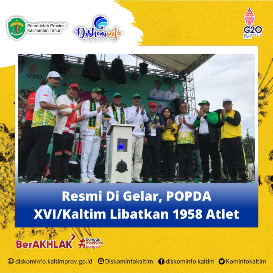 Resmi Di Gelar, POPDA XVI/Kaltim Libatkan 1958 Atlet