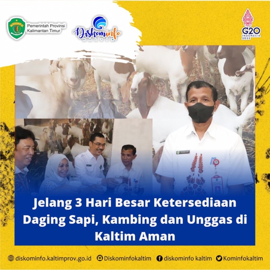 Jelang 3 Hari Besar Ketersediaan Daging Sapi, Kambing dan Unggas di Kaltim Aman