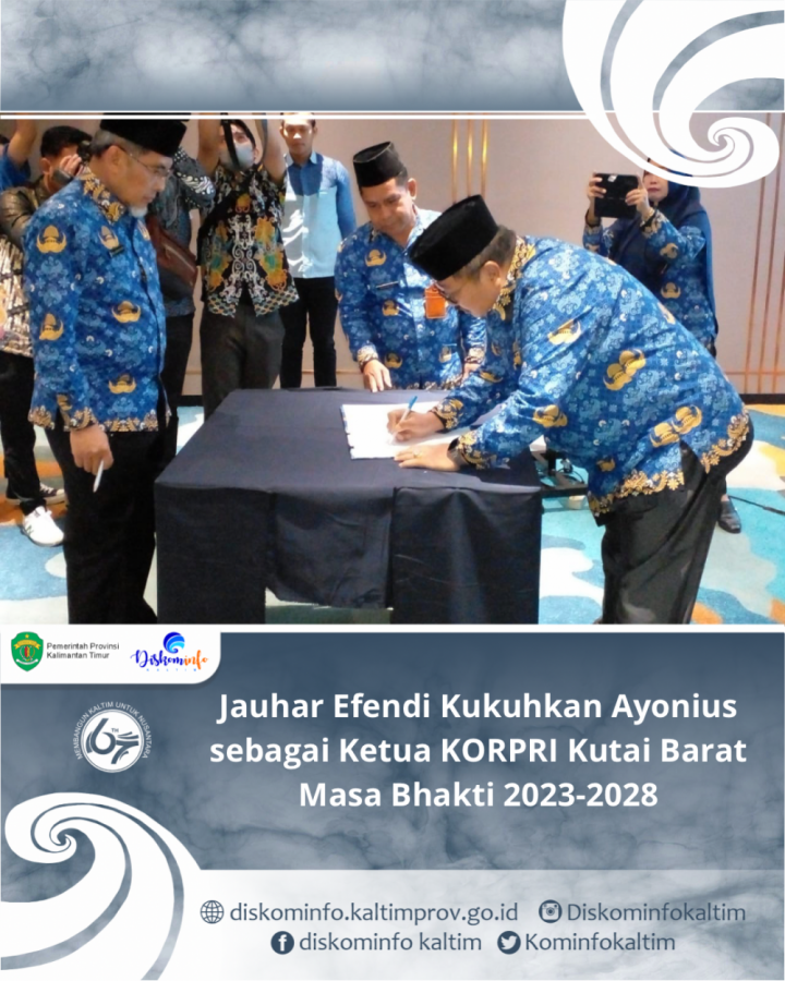 Jauhar Efendi Kukuhkan Ayonius sebagai Ketua KORPRI Kutai Barat Masa Bhakti 2023-2028