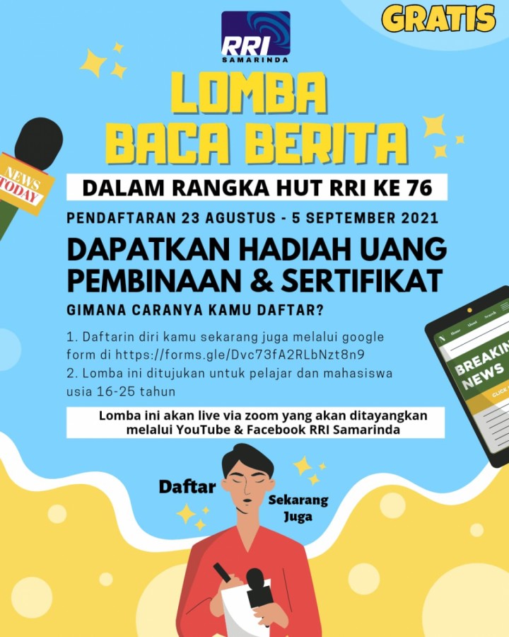 Meriahkan Hari Radio, RRI Gelar Lomba Baca Berita