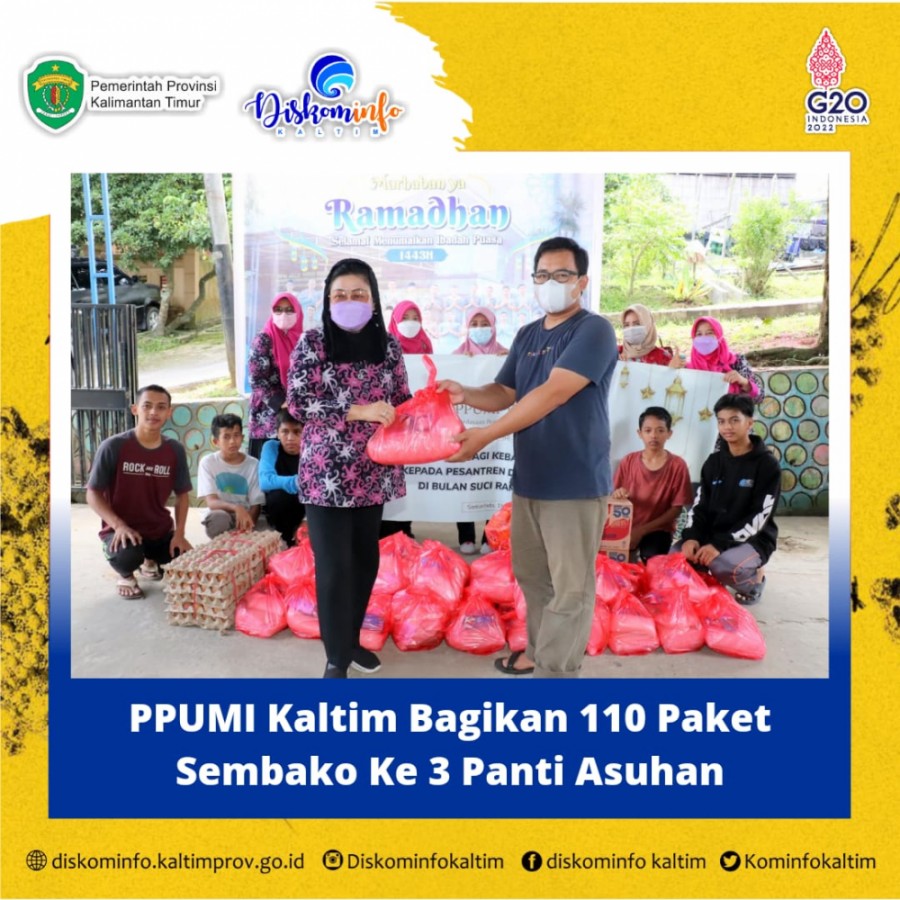 PPUMI Kaltim Bagikan 110 Paket Sembako Ke 3 Panti Asuhan