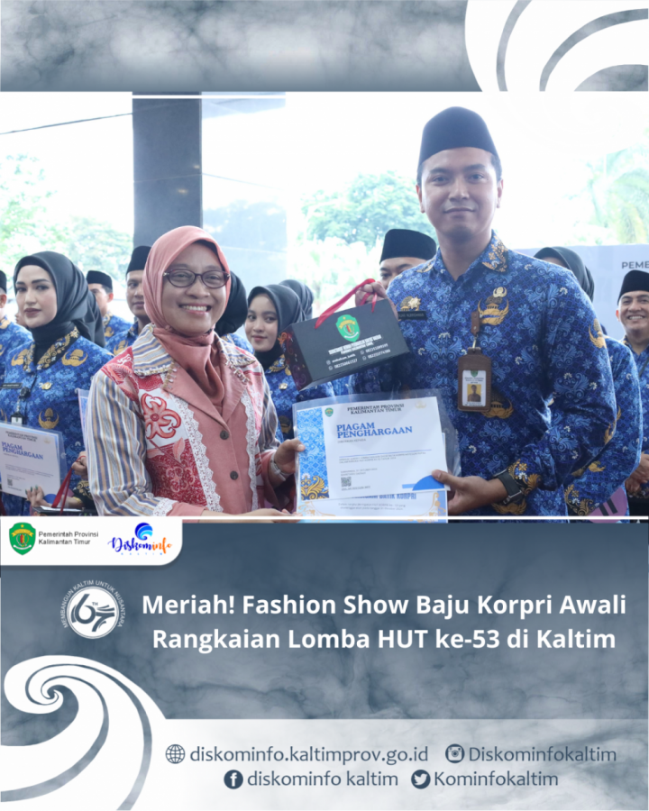 Meriah! Fashion Show Baju Korpri Awali Rangkaian Lomba HUT ke-53 di Kaltim