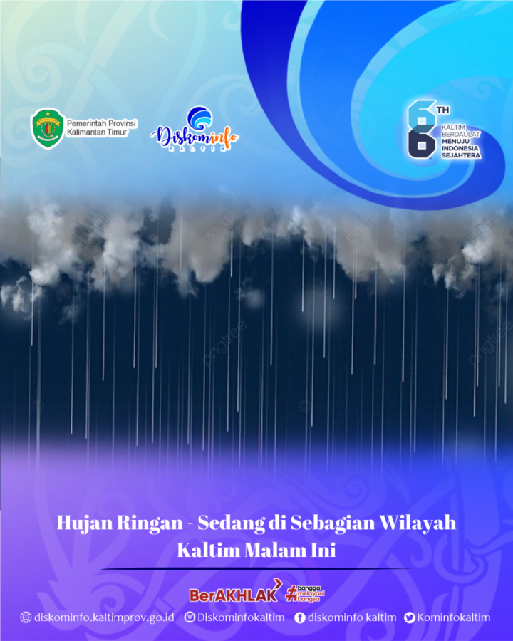 Hujan Ringan - Sedang di Sebagian Wilayah Kaltim Malam Ini