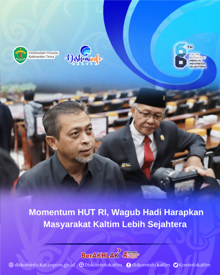 Momentum HUT RI, Wagub Hadi Harapkan Masyarakat Kaltim Lebih Sejahtera