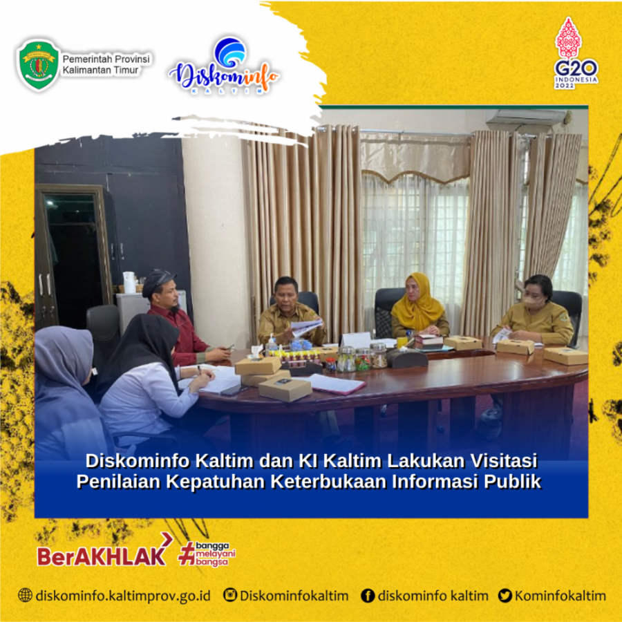 Diskominfo Kaltim dan KI Kaltim Lakukan Visitasi Penilaian Kepatuhan Keterbukaan Informasi Publik