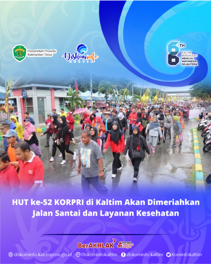 HUT ke-52 KORPRI di Kaltim Akan Dimeriahkan Jalan Santai dan Layanan Kesehatan