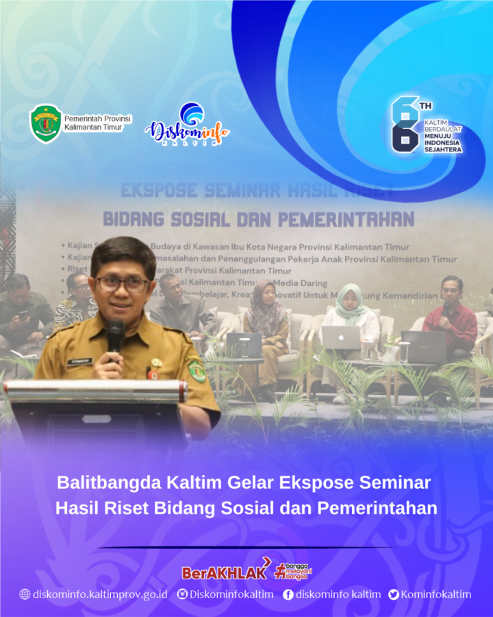 Balitbangda Kaltim Gelar Ekspose Seminar Hasil Riset Bidang Sosial dan Pemerintahan