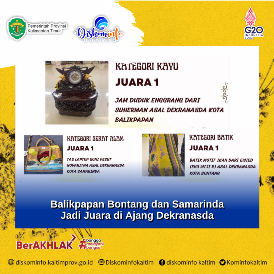 Balikpapan Bontang dan Samarinda Jadi Juara di Ajang Dekranasda