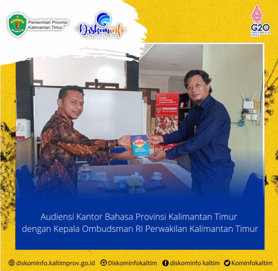 Audiensi Kantor Bahasa Provinsi Kalimantan Timur dengan Kepala Ombudsman RI Perwakilan Kalimantan Timur