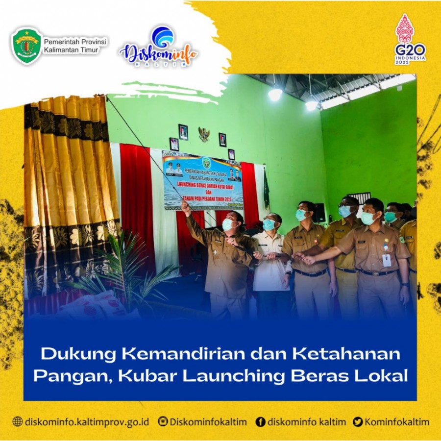 Dukung Kemandirian dan Ketahanan Pangan, Kubar Launching Beras Lokal