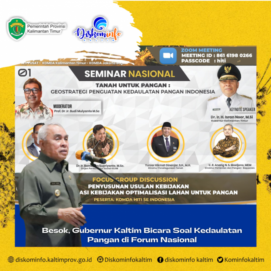 Besok, Gubernur Kaltim Bicara Soal Kedaulatan Pangan di Forum Nasional